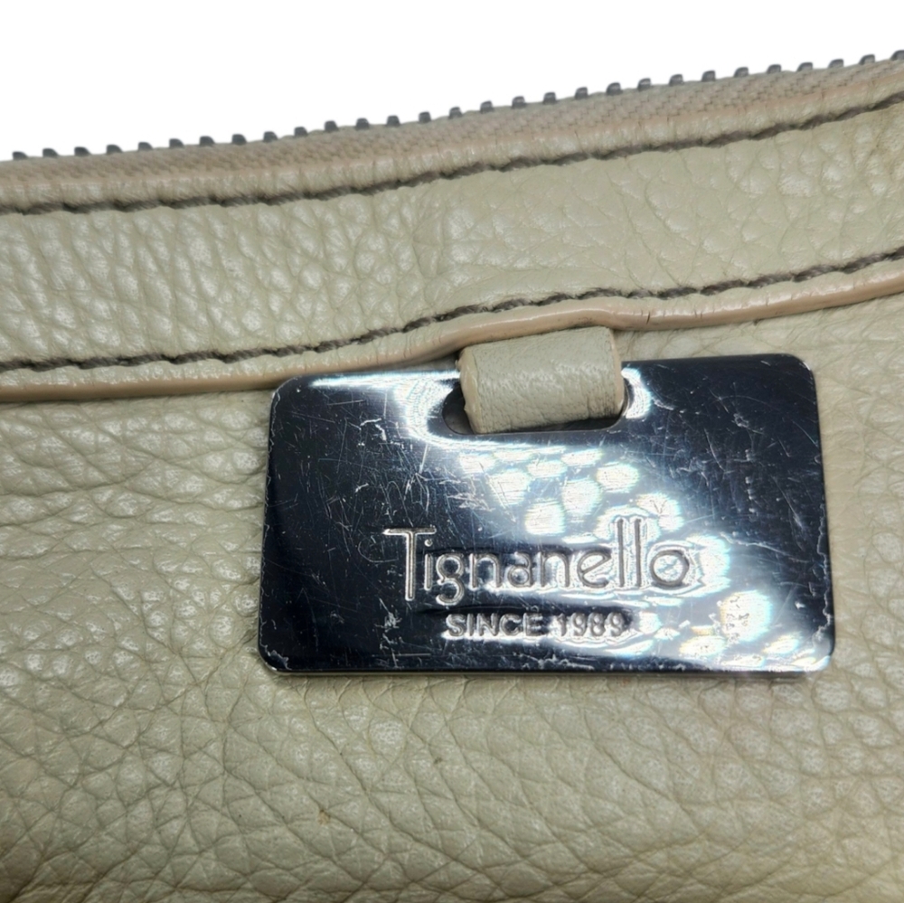 Tignanello Cream Tan Leather Outer Pouch Wallet Organizer Zip-Close Crossbody - Picture 6 of 12